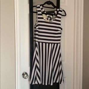 H&M navy blue and white dress